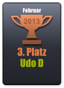 3. Platz Udo D  2013 Februar